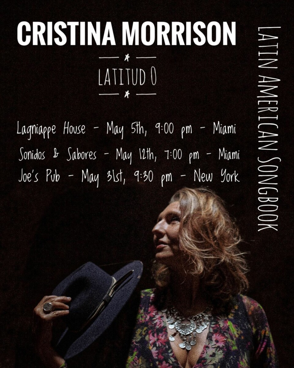 Dear Miami & New York friends, I’m thrilled to announce upcoming concert dates. It’s finally time to see each other again and share some music & good vibes @lagniappe_house, at my debut show @joespub and at a secret location in  Wynwood for my Sonidos & Sabores pop up series in collaboration with my dear sista’ & super 🔥 Chef @conscious_vero. See you all very soon. Save your date! 😉Photo 📸 by @sribadeneira 💃🧡🎤 🗽🎶………………………………………………………….#music #jazz #latinjazz #livemusic #miami #newyork #concerts #tour #stage #singer #baronesa #cristinamorrison #latinmusic #foodie #sonidosysabores #gastronomia #popupconcert #popup #popupevent #events #wynwood @motherspyder
